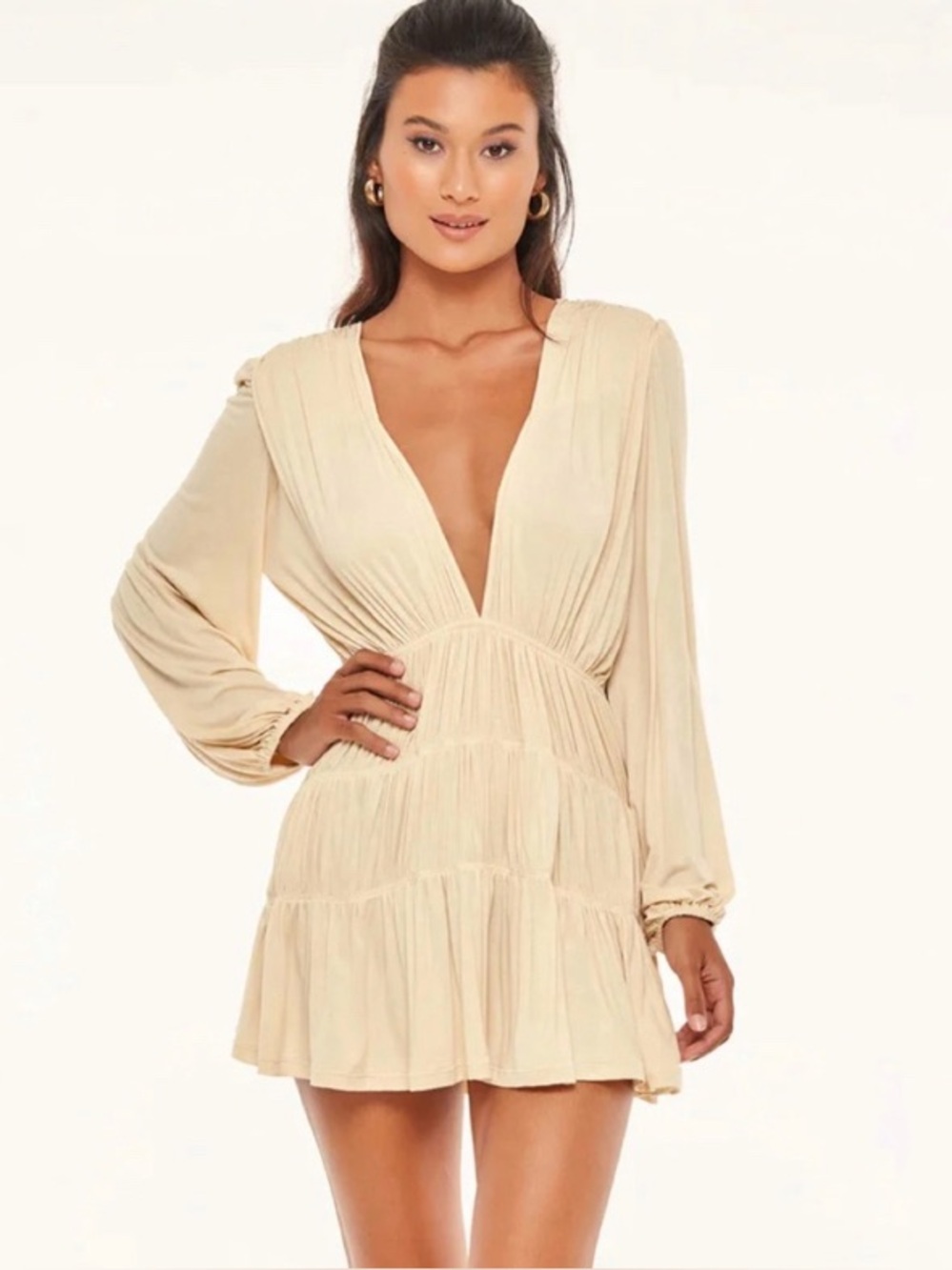 Indah Francesca Mini Dress in Cream Size 1/S